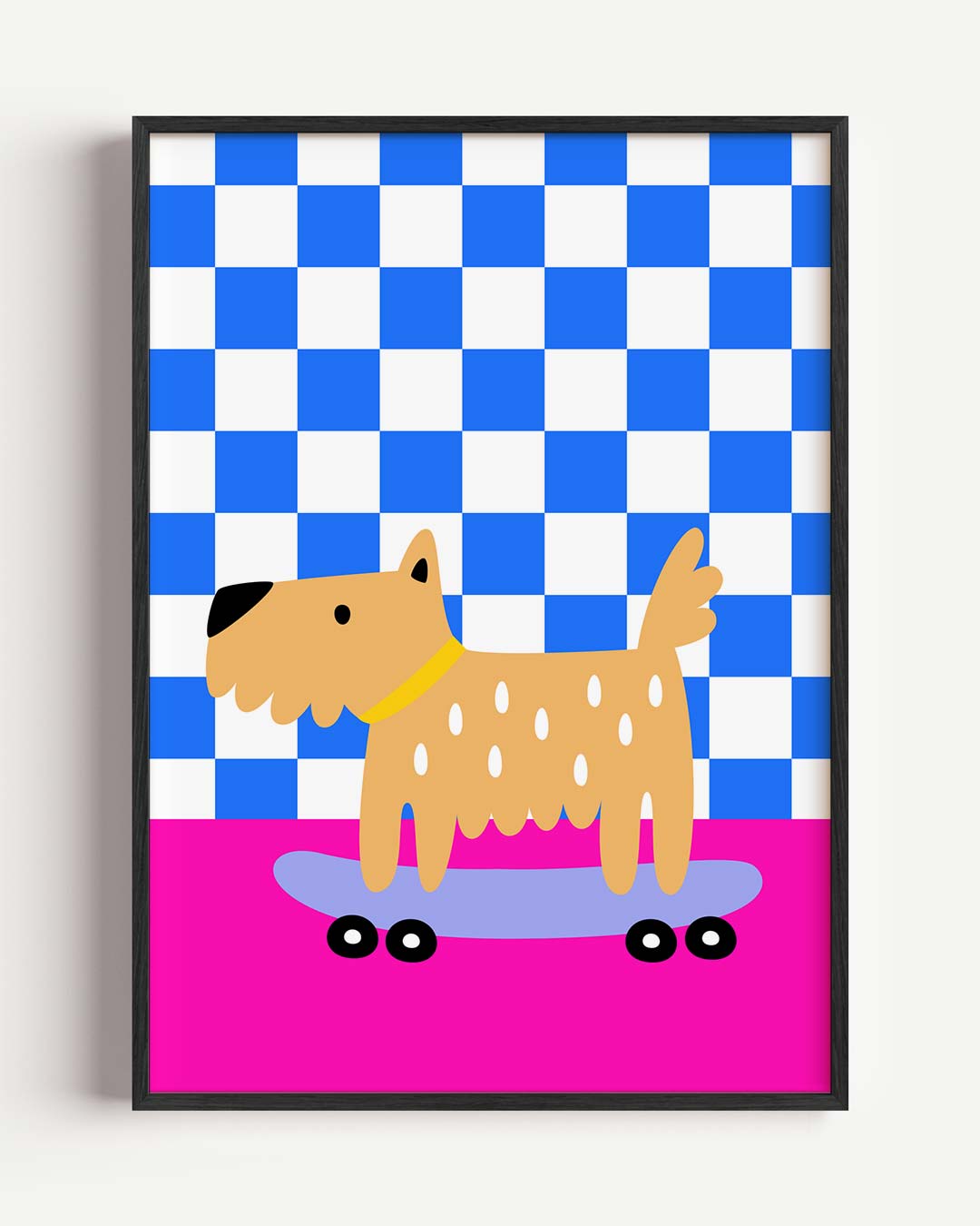 Schattige Hond op Skateboard Poster