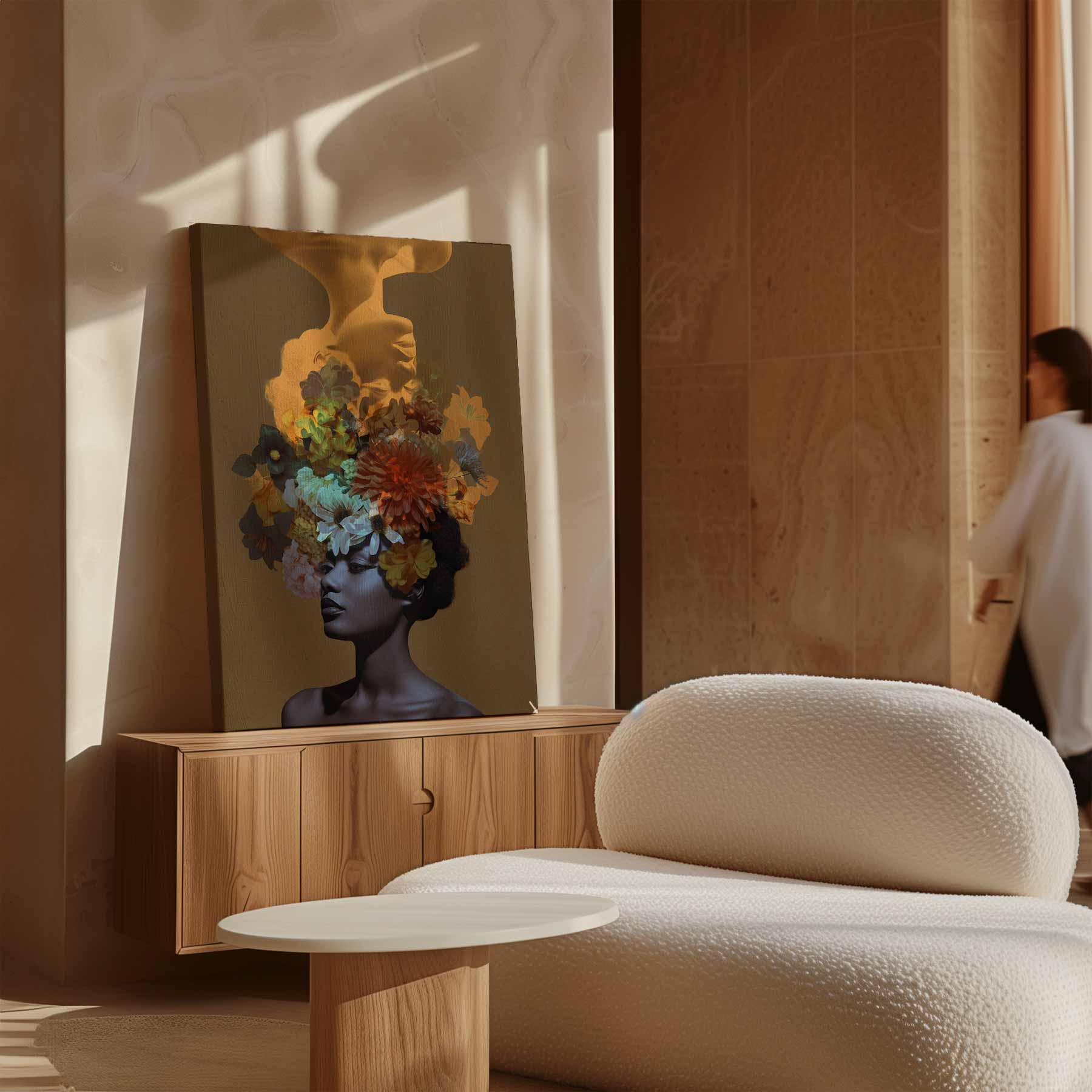 Bloemendroom Portret Kunstwerk-canvas-dibond-plexiglas-wanddecoratie-WallArtistic