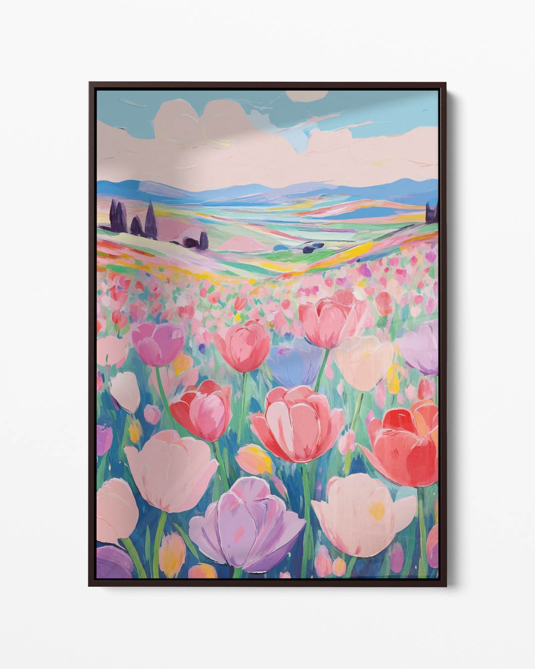 Tulpendroomlandschap Kunstwerk-canvas-dibond-plexiglas-wanddecoratie-WallArtistic