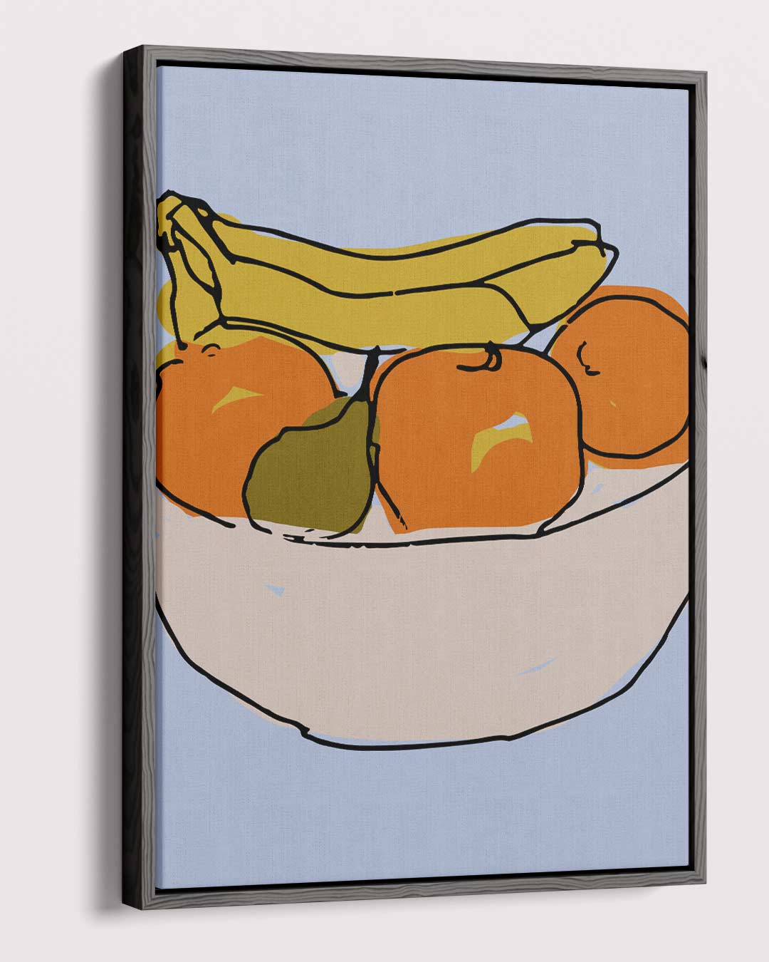 Vrolijke Fruitschaal Illustratie Kunstwerk-canvas-dibond-plexiglas-wanddecoratie-WallArtistic