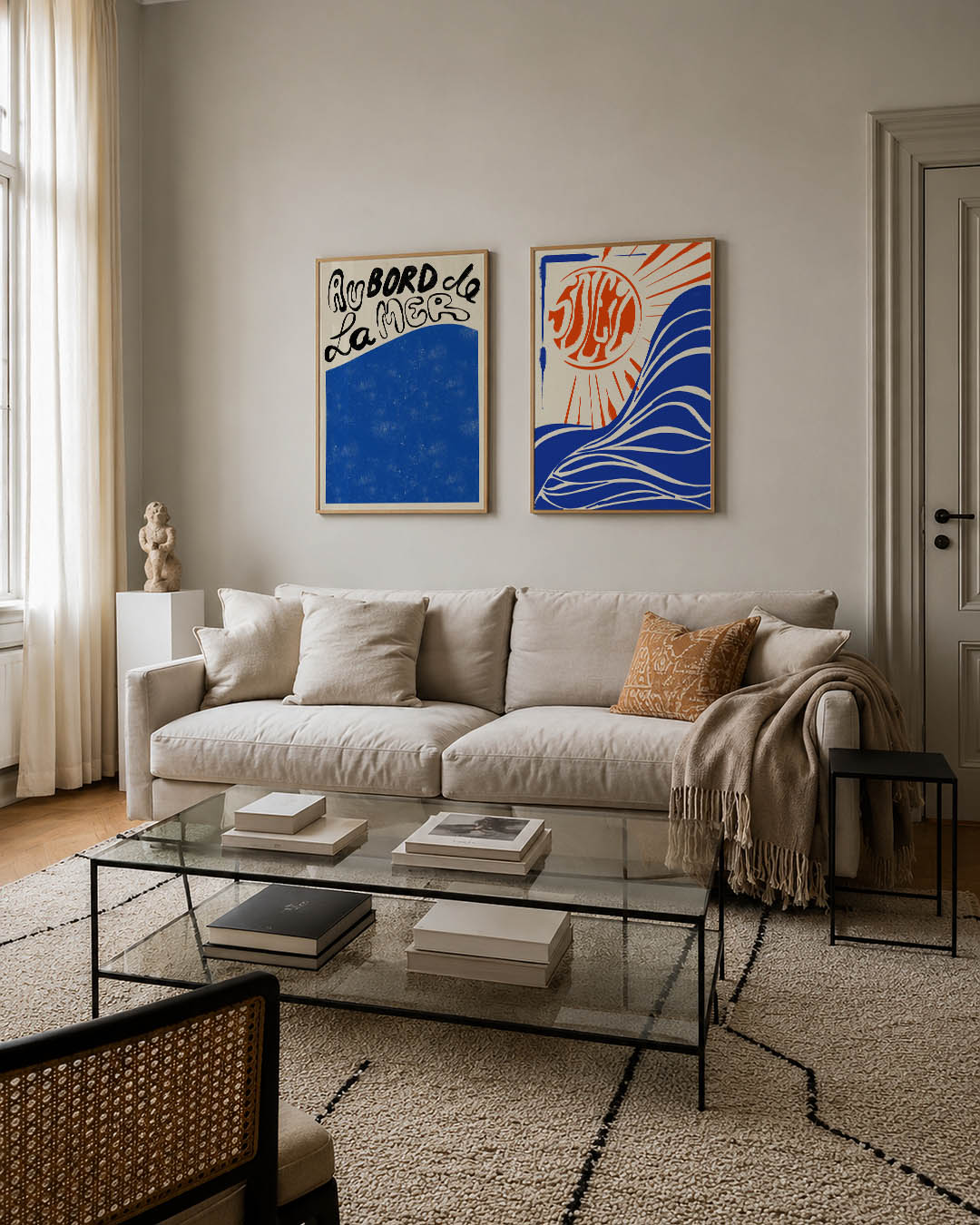 Golvend blauw Posterset