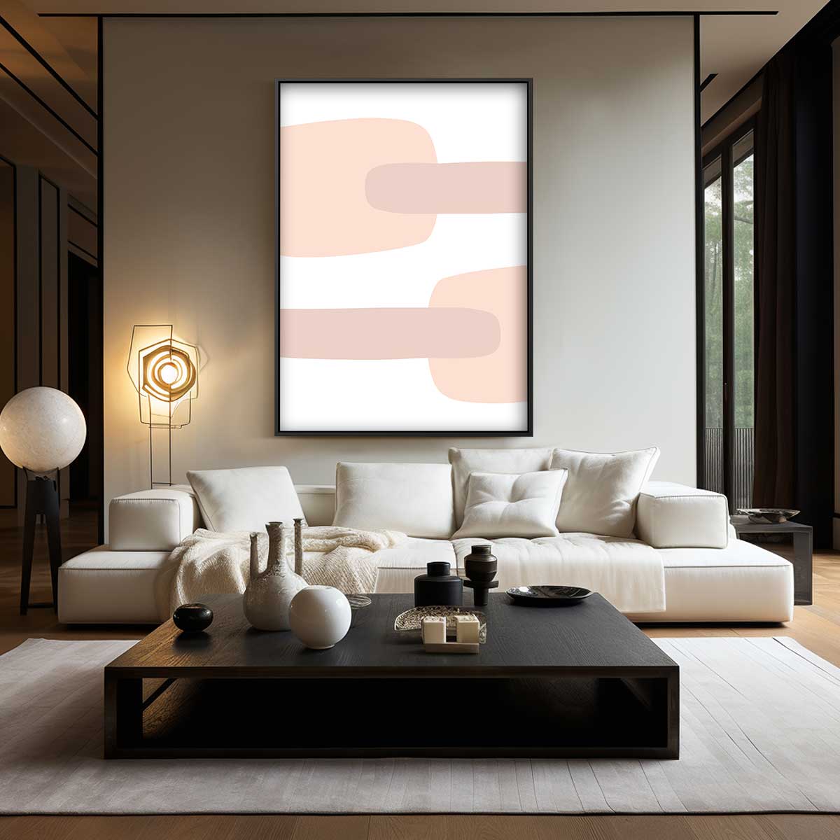 Zachte Pastel Abstract Kunstwerk-canvas-dibond-plexiglas-wanddecoratie-WallArtistic