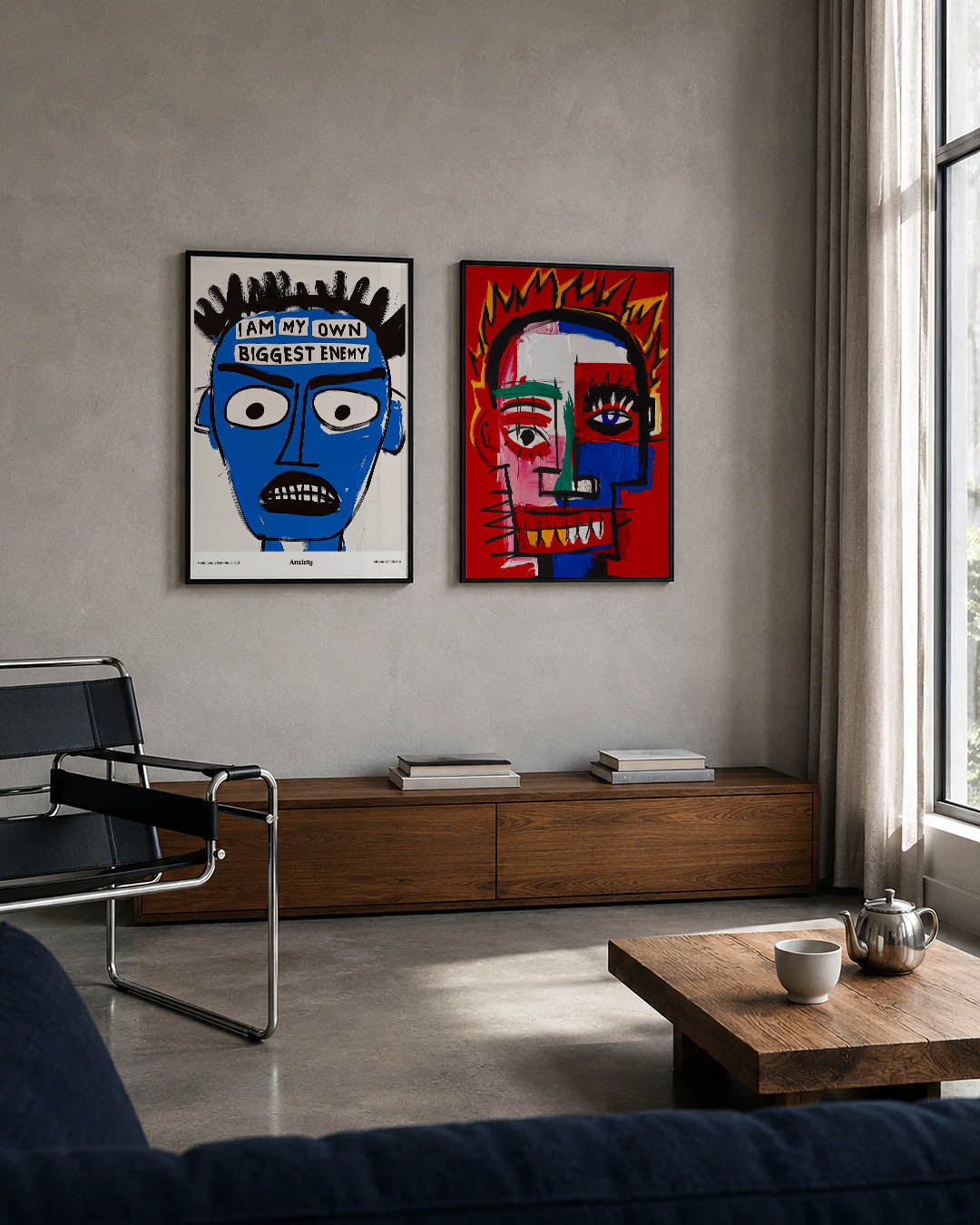 Expressieve gezichtsuitdrukking Posterset