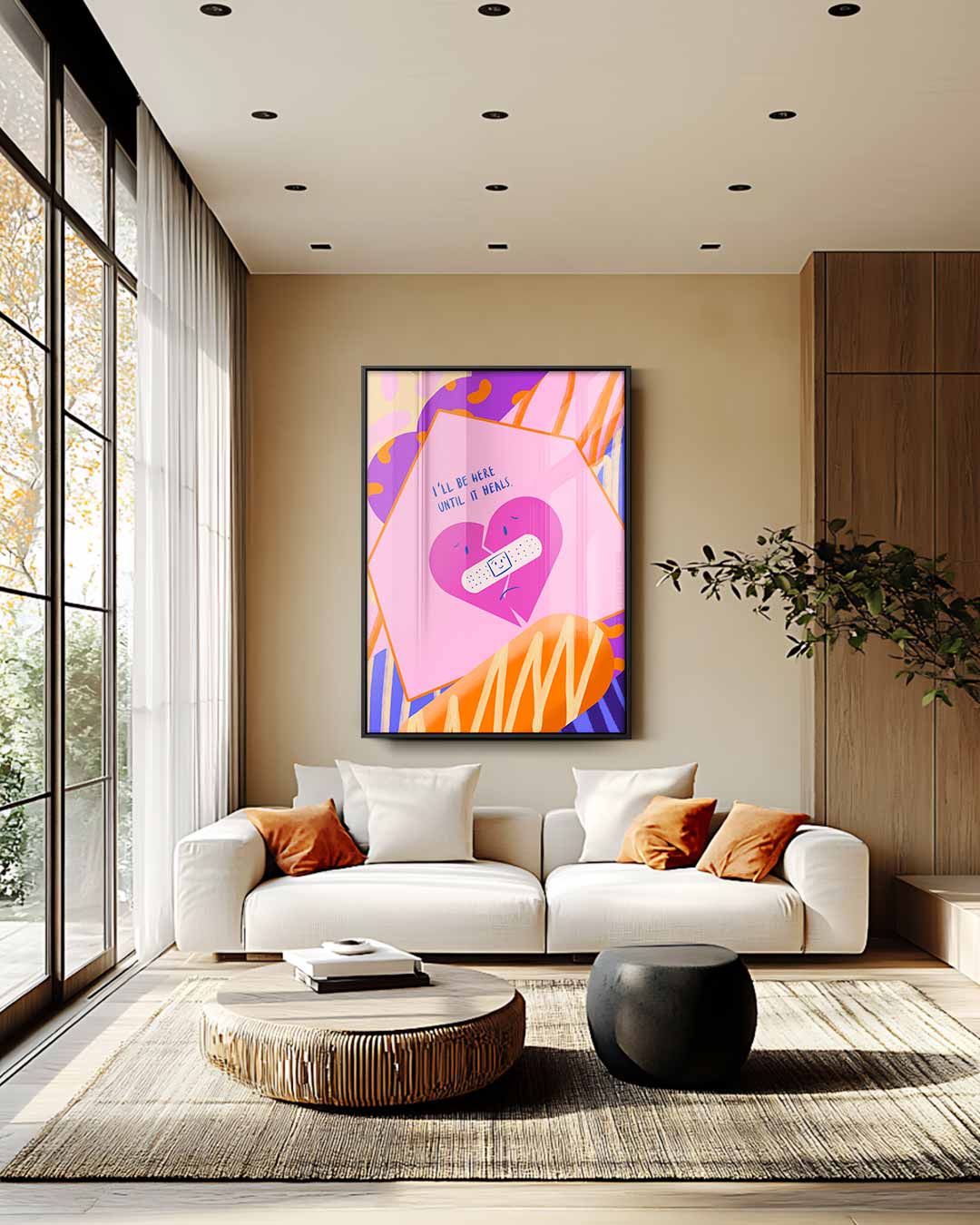 Troostend Hart Kunstprint Kunstwerk-canvas-dibond-plexiglas-wanddecoratie-WallArtistic
