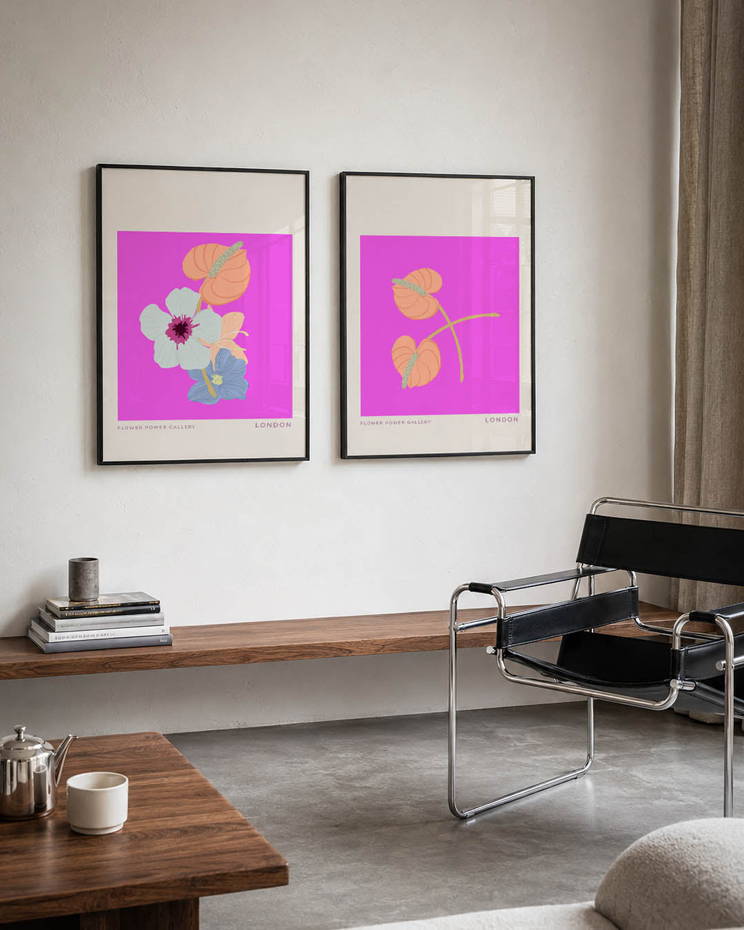 Bloemrijke kleurvlakken Posterset