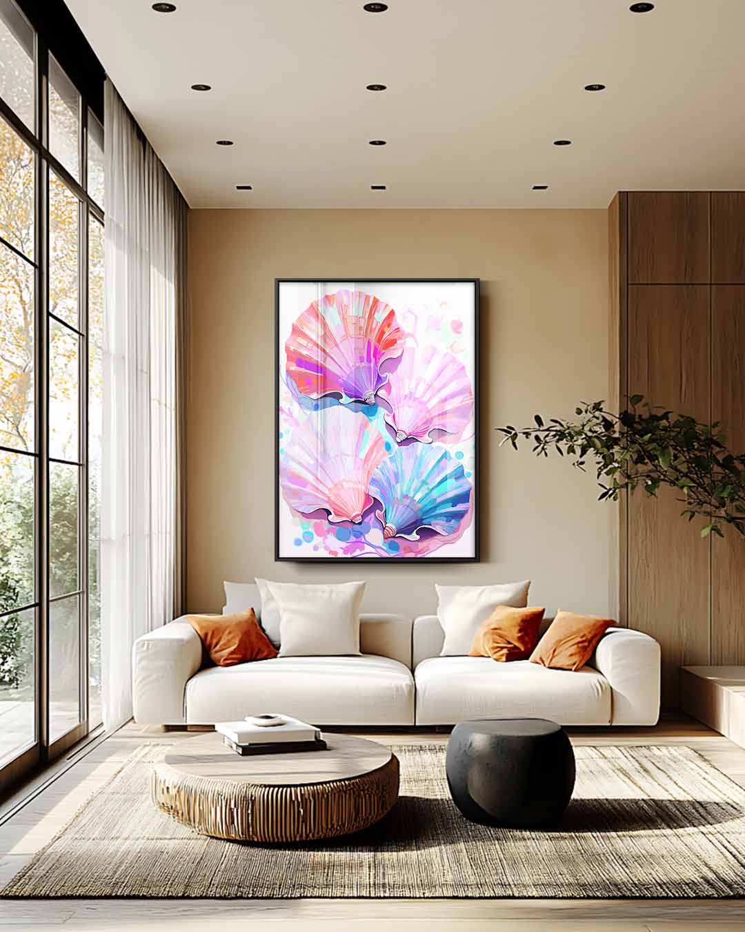 Kleurrijke Schelpenpracht Kunstwerk-canvas-dibond-plexiglas-wanddecoratie-WallArtistic