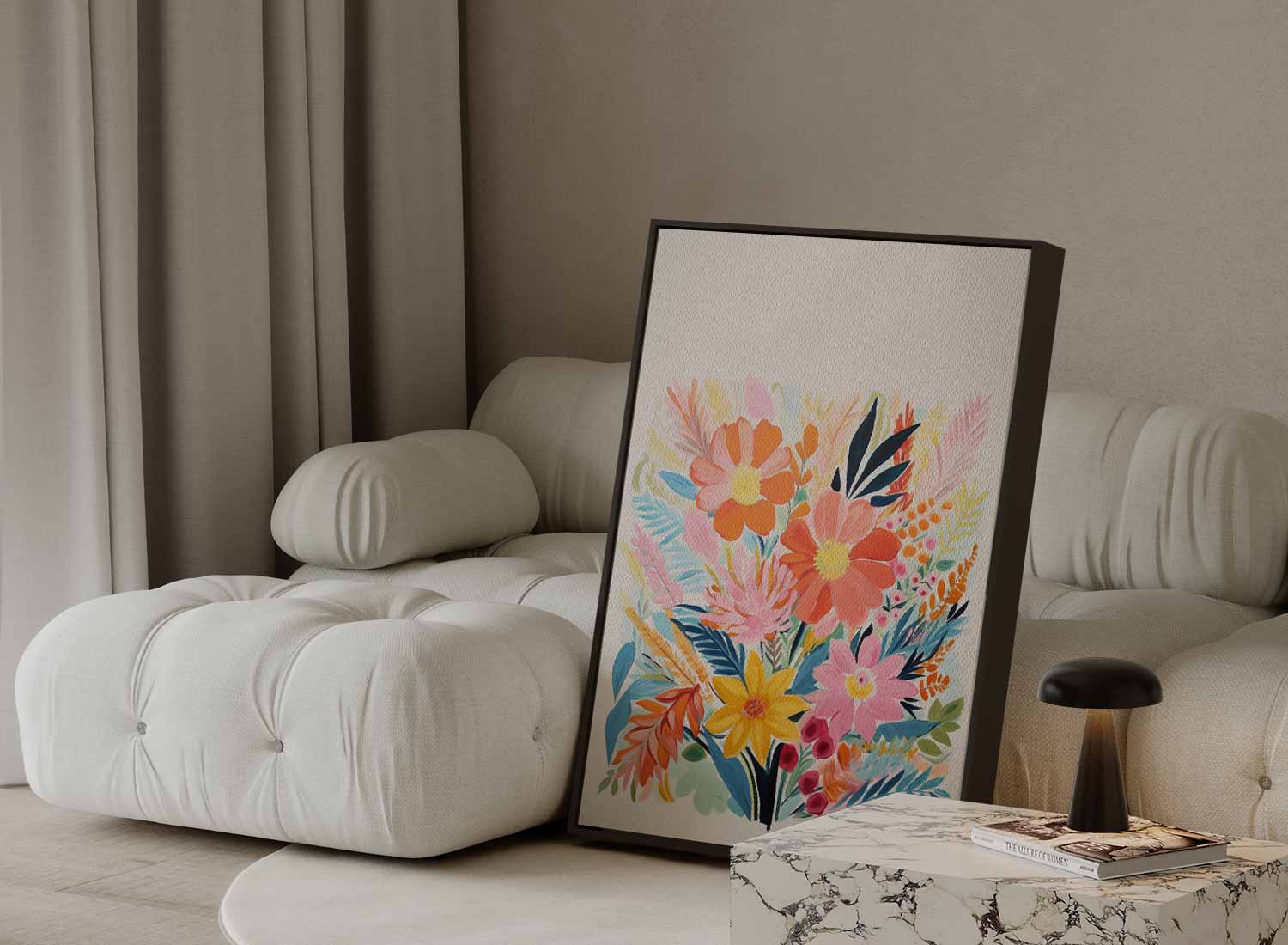 Kleurrijke Bloemenpracht Kunstwerk-canvas-dibond-plexiglas-wanddecoratie-WallArtistic