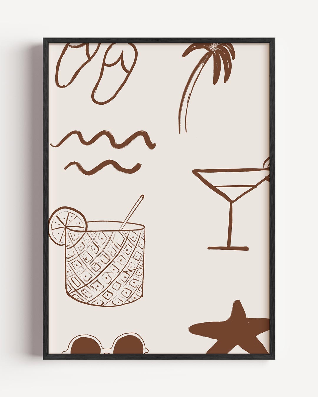 Tropical Vibes Illustratie Poster-WallArtistic