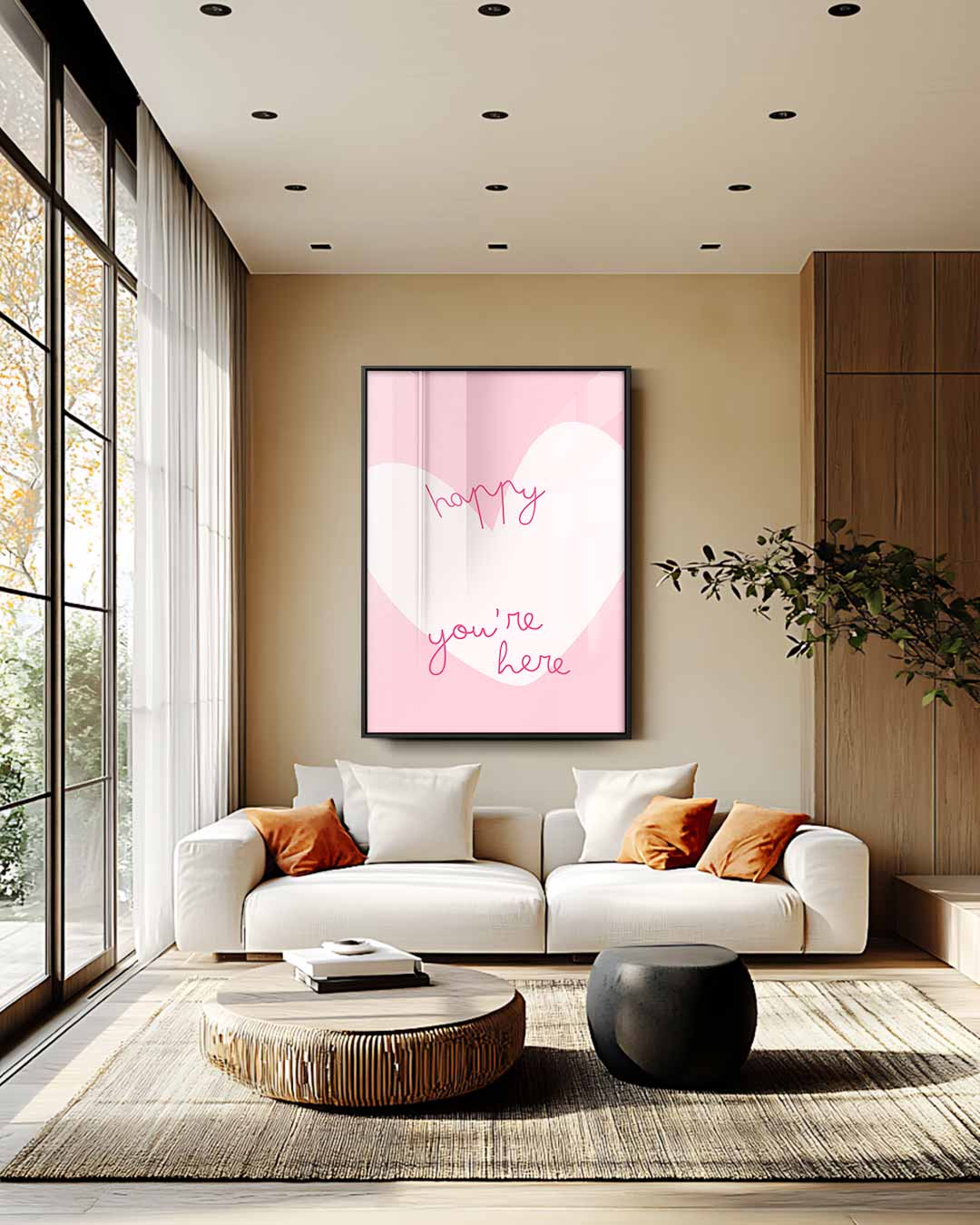 Welkom met Vrolijk Hart Kunstwerk-canvas-dibond-plexiglas-wanddecoratie-WallArtistic