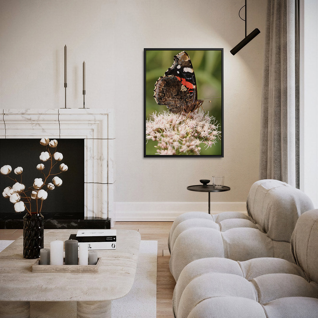 Vlinder op bloem Kunstwerk