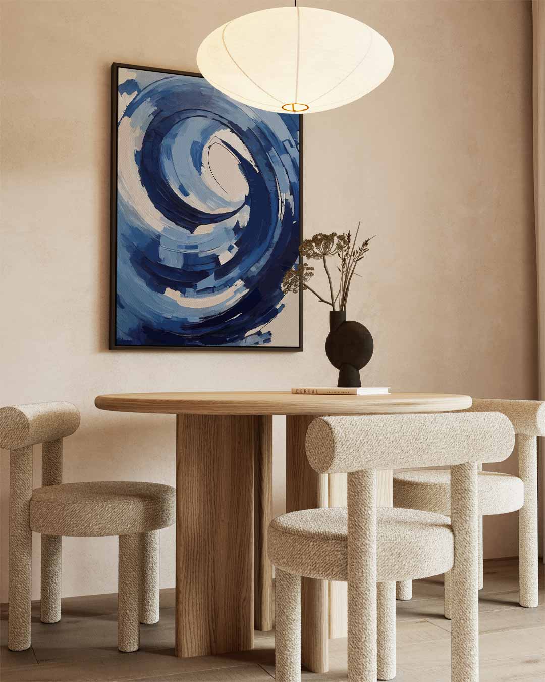 Blauwe Wirwar Kunstwerk-canvas-dibond-plexiglas-wanddecoratie-WallArtistic