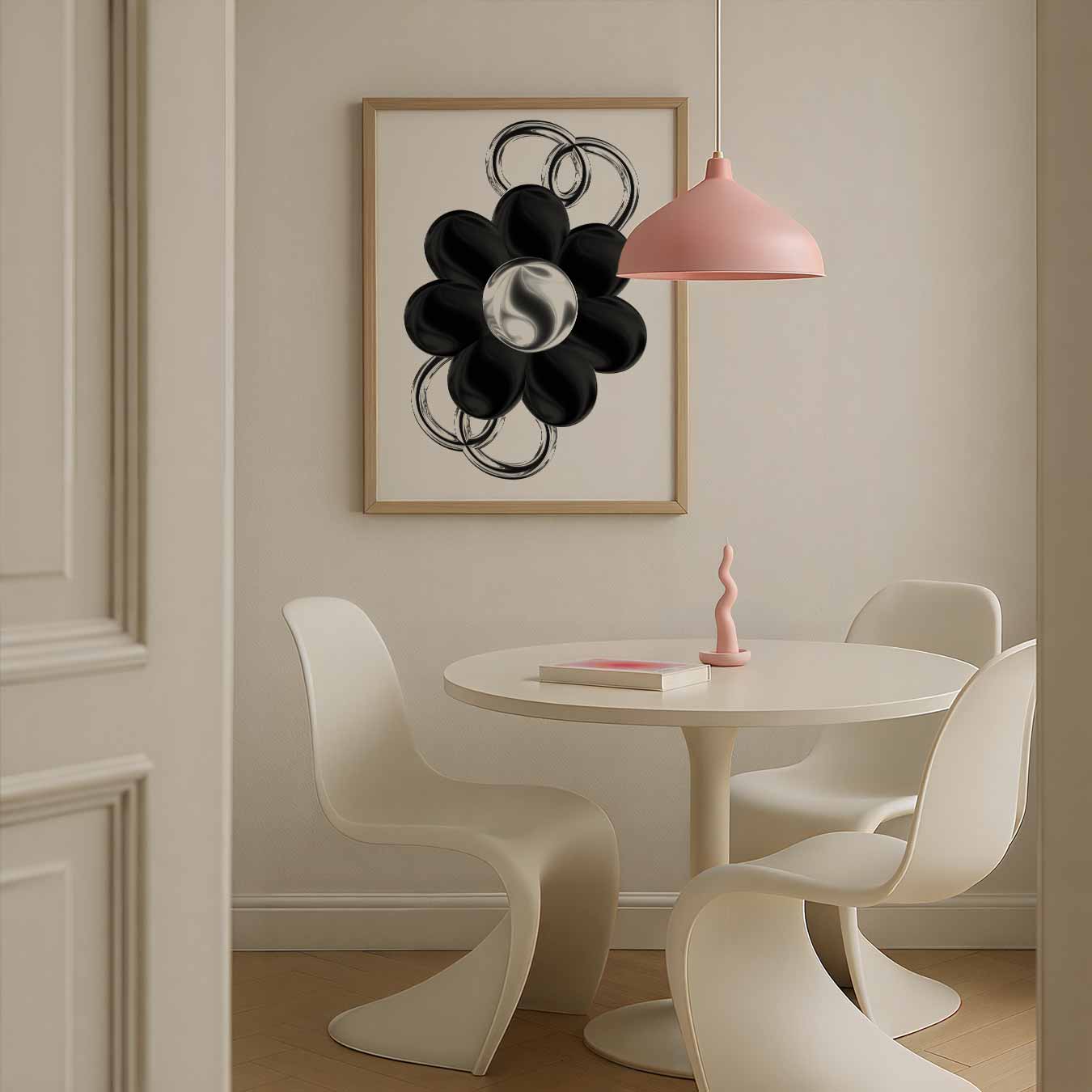 Zwart-Witte Bloemenposter