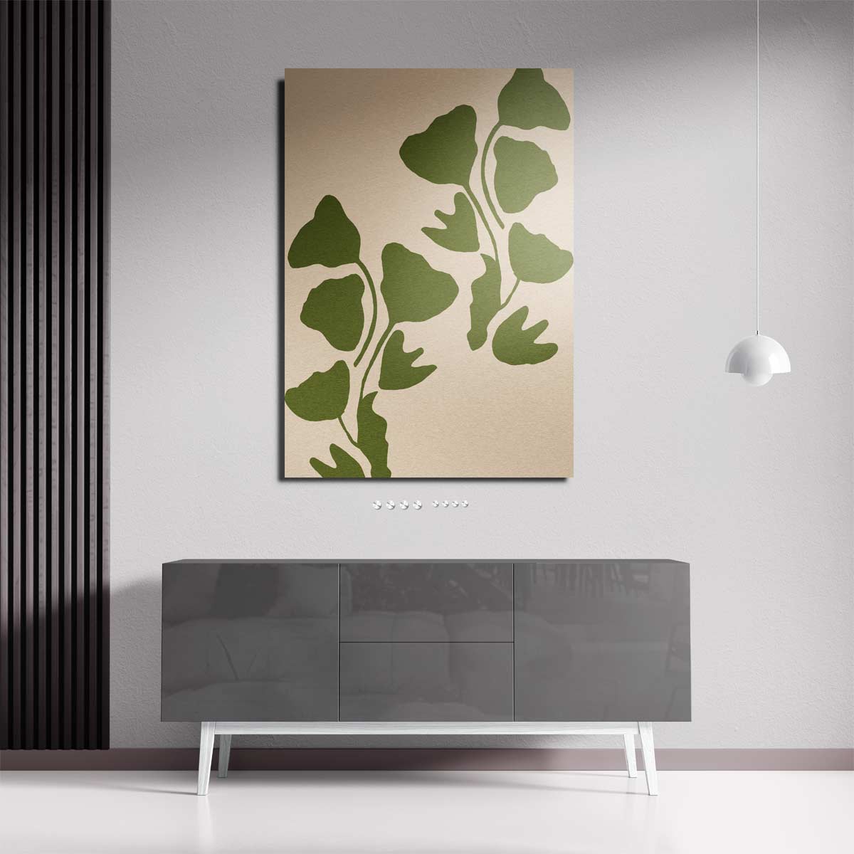 Groene Ginkgo Bladeren Kunstwerk-canvas-dibond-plexiglas-wanddecoratie-WallArtistic