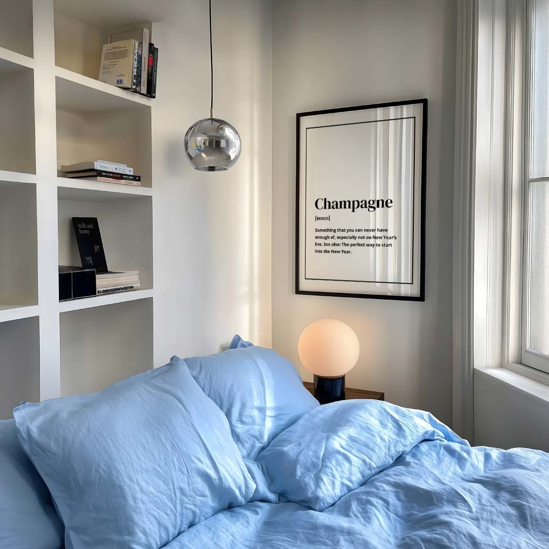 Speelse Champagne Definitie Poster-WallArtistic