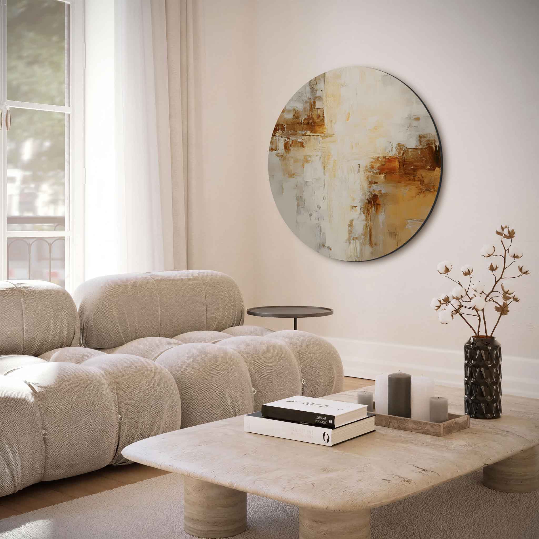 Abstracte beige Muurcirkel