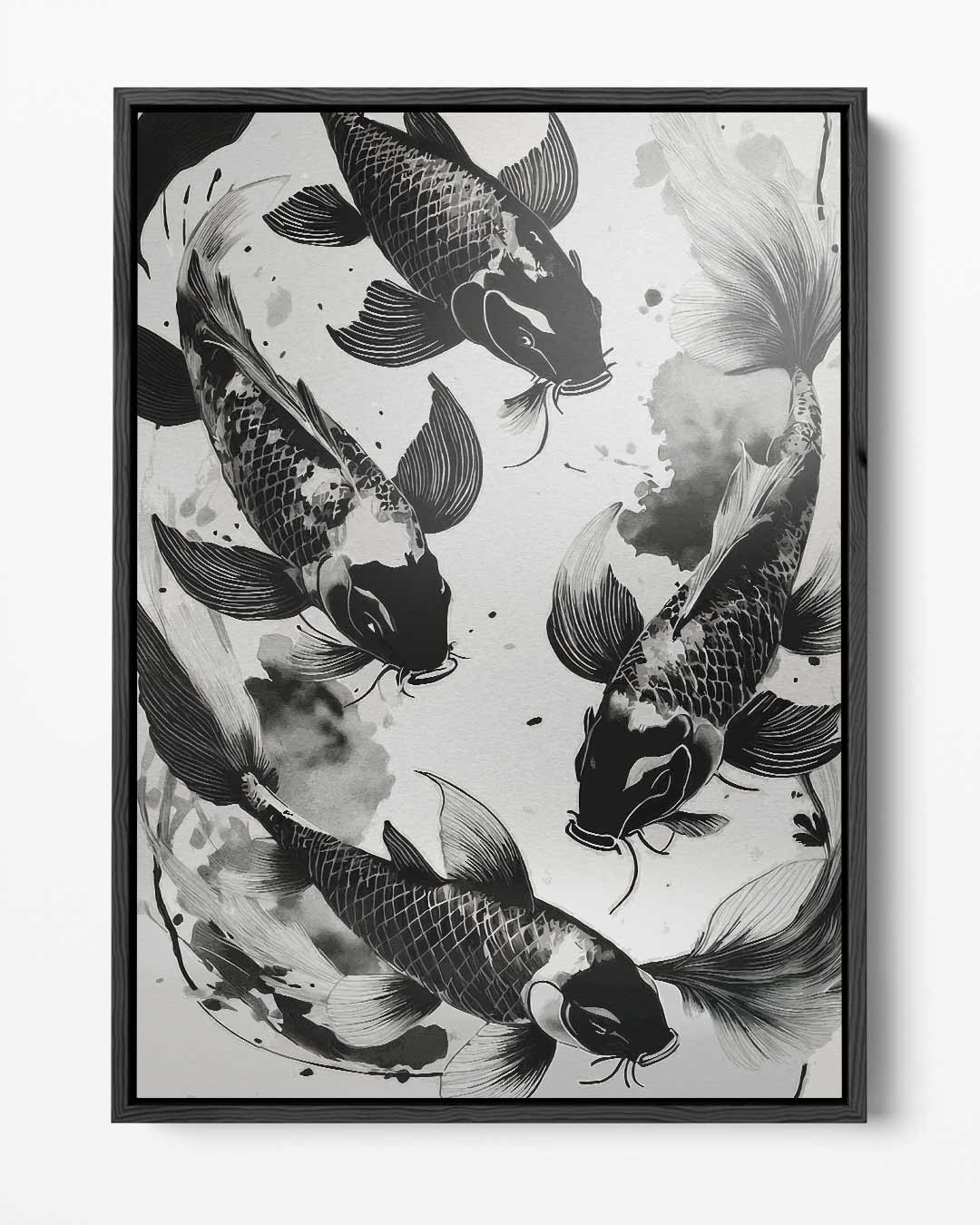 Zachte Gratie van Koi-visjes Kunstwerk-canvas-dibond-plexiglas-wanddecoratie-WallArtistic