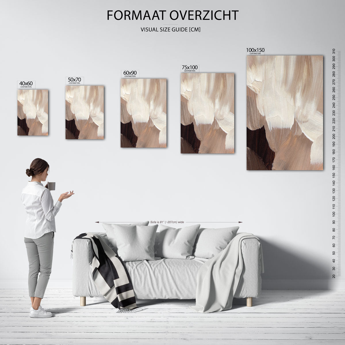 Organische borstelstreken Kunstwerk