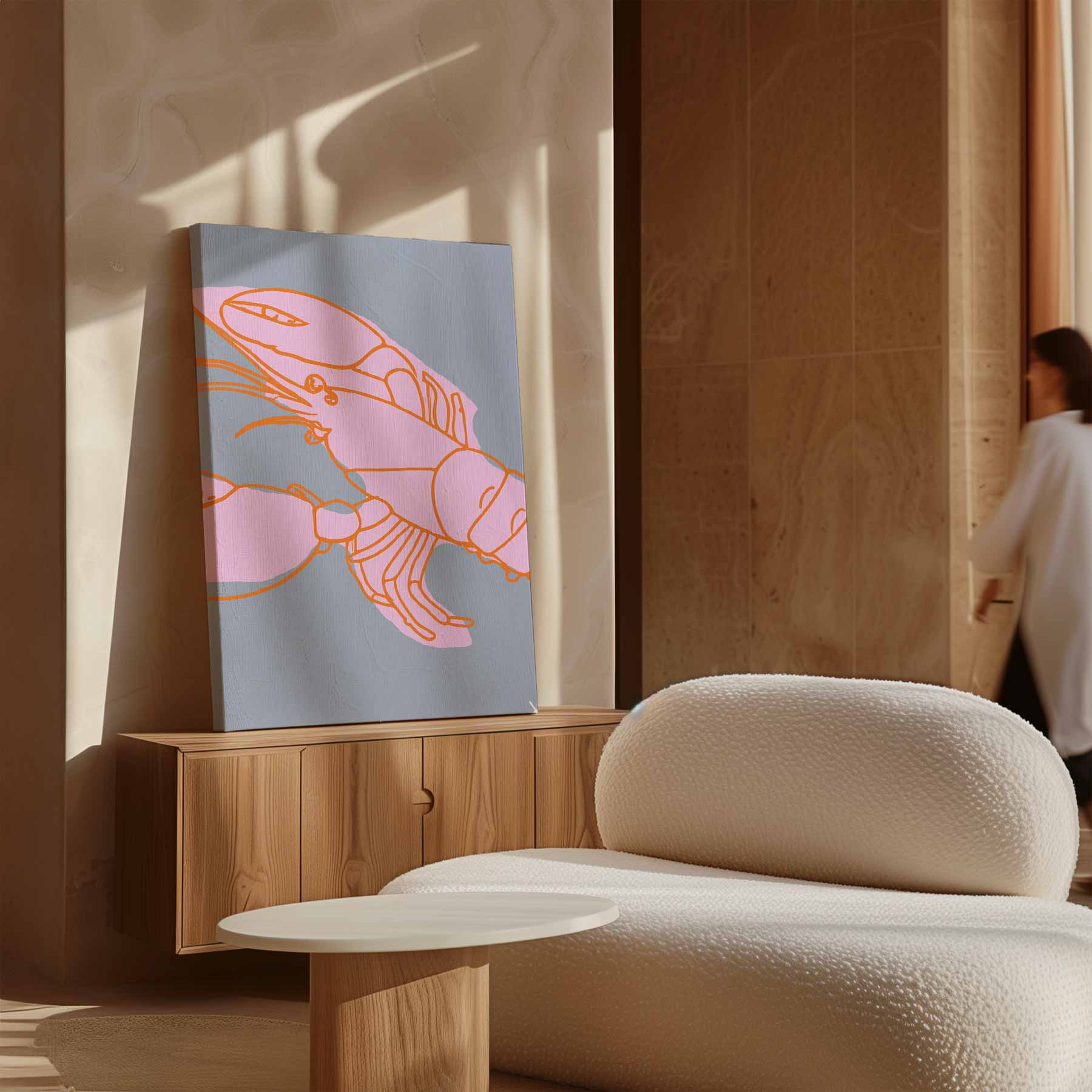Kleurrijke Krabillustratie Kunstwerk-canvas-dibond-plexiglas-wanddecoratie-WallArtistic
