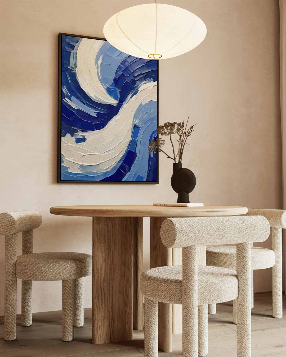 Golf van Blauwe Energie Kunstwerk-canvas-dibond-plexiglas-wanddecoratie-WallArtistic
