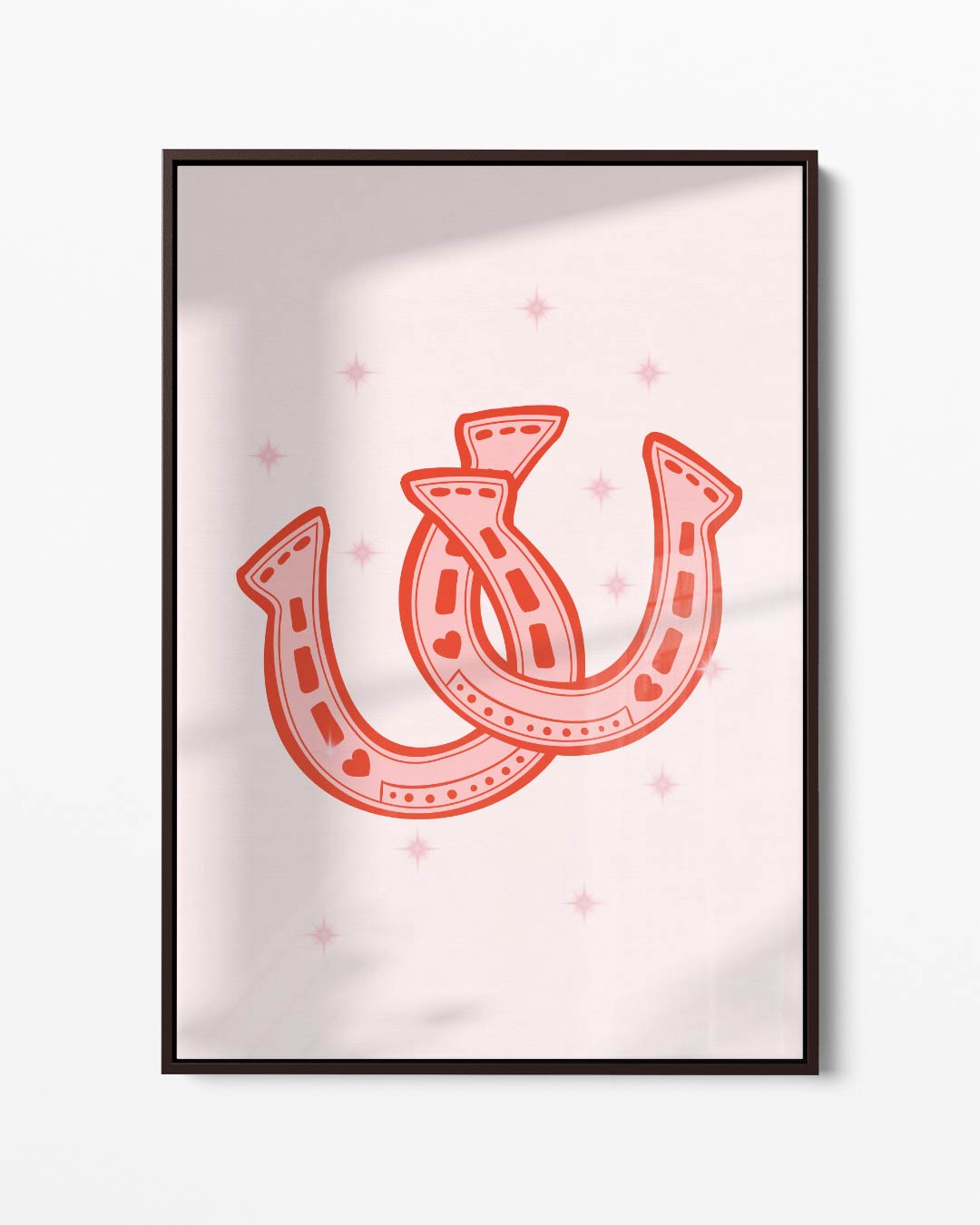 Gelukbrengende Hoefijzers in Roze Kunstwerk-canvas-dibond-plexiglas-wanddecoratie-WallArtistic