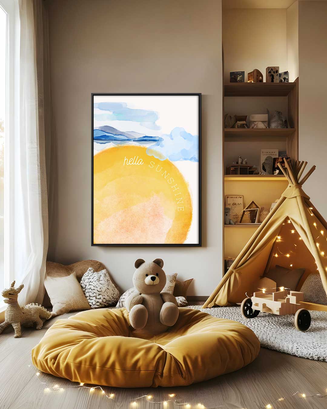 Zonnige Droomlandschap Kunstwerk-canvas-dibond-plexiglas-wanddecoratie-WallArtistic