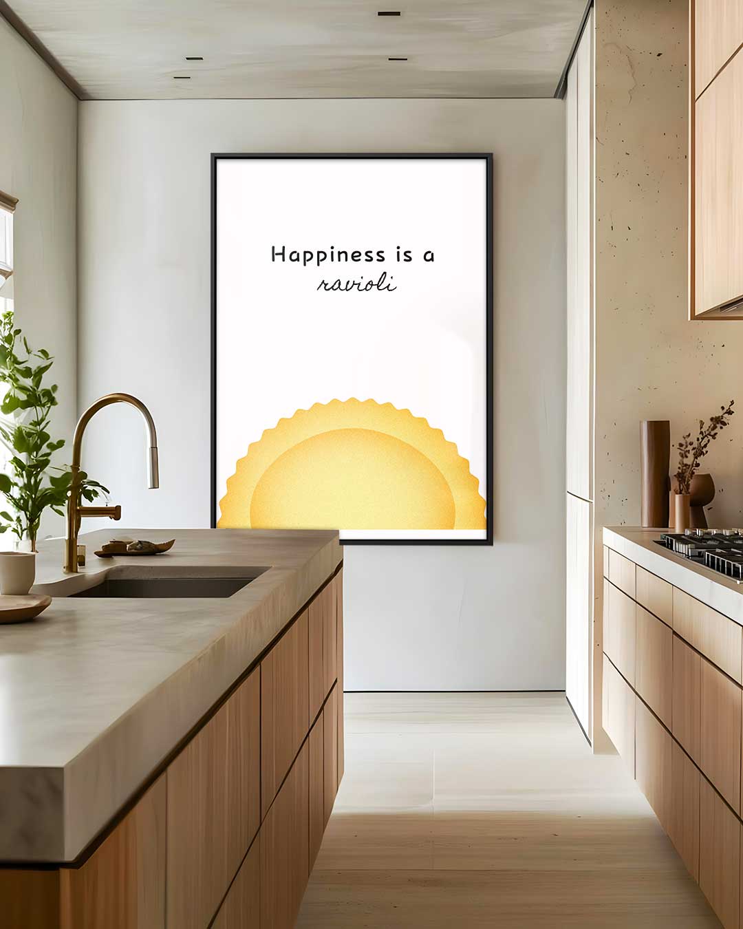 Geluk in Ravioli Kunstwerk-canvas-dibond-plexiglas-wanddecoratie-WallArtistic