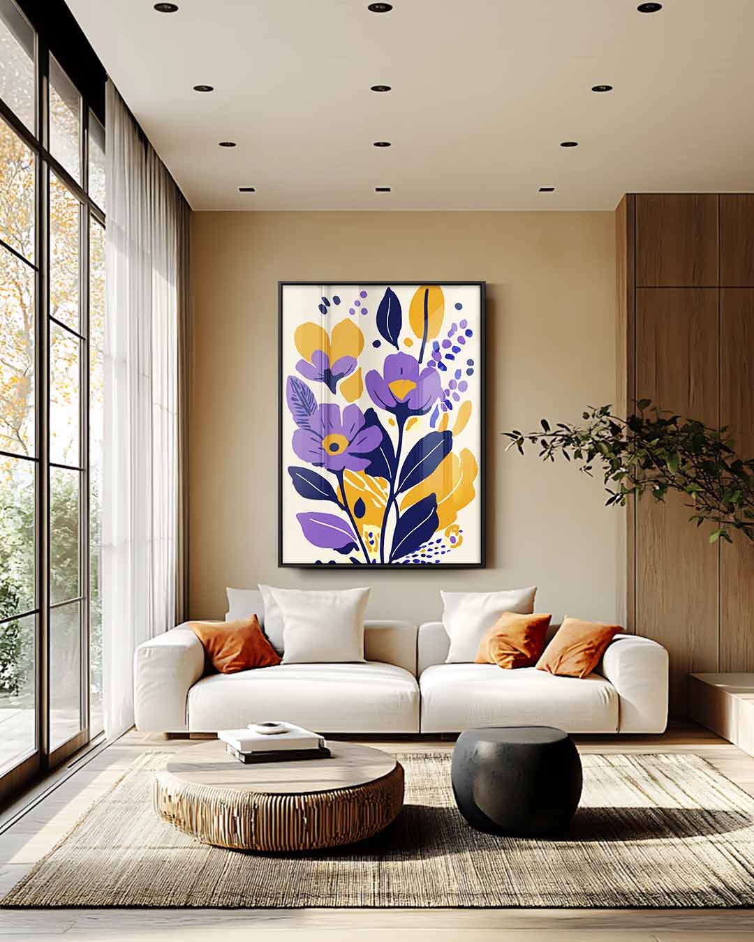Kleurrijke Bloemenpracht Kunstwerk-canvas-dibond-plexiglas-wanddecoratie-WallArtistic