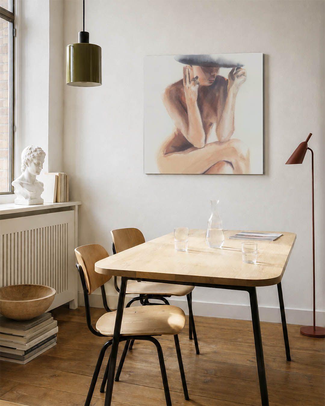 Zittende vrouw silhouet Kunstwerk