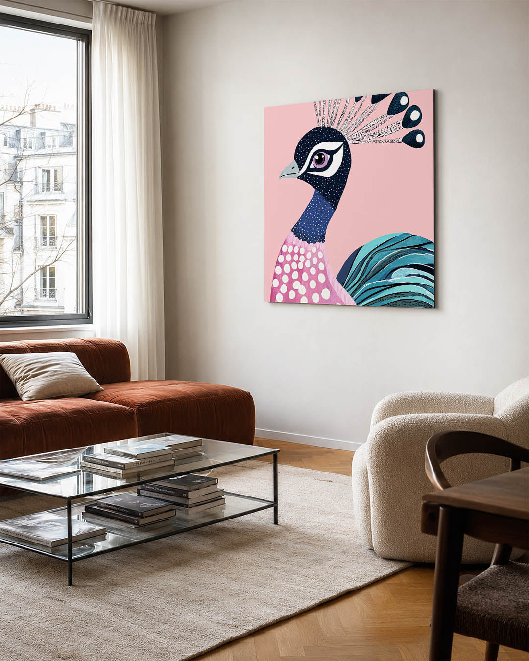Vrolijke pauw Kunstwerk