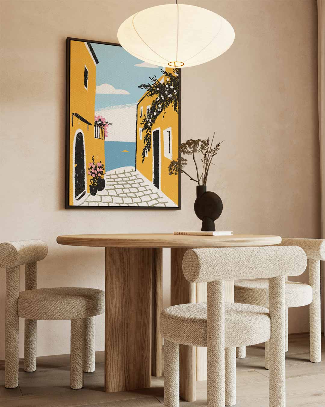 Zonnige Straat naar de Zee Kunstwerk-canvas-dibond-plexiglas-wanddecoratie-WallArtistic