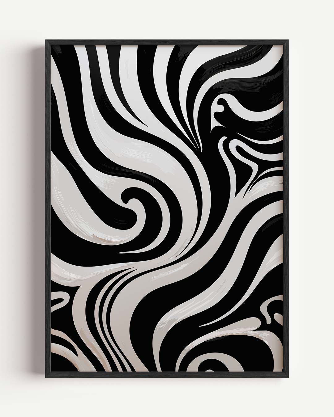 Zwart-Wit Golvend Design Poster