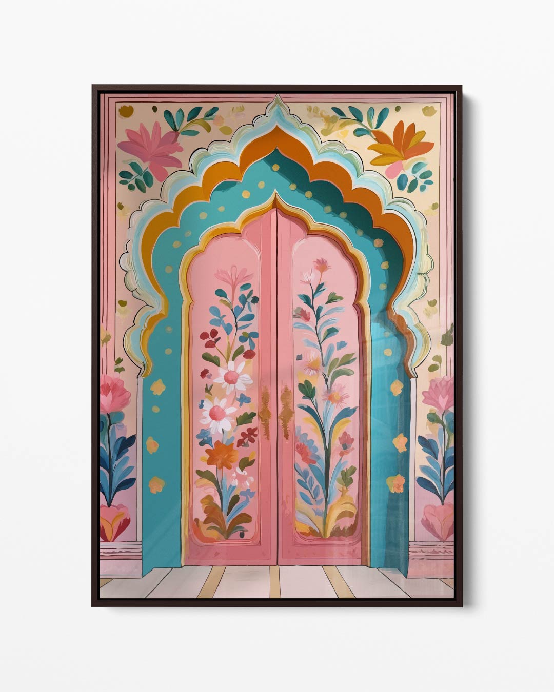 Kleurrijke Bloemenpoort Kunstwerk-canvas-dibond-plexiglas-wanddecoratie-WallArtistic