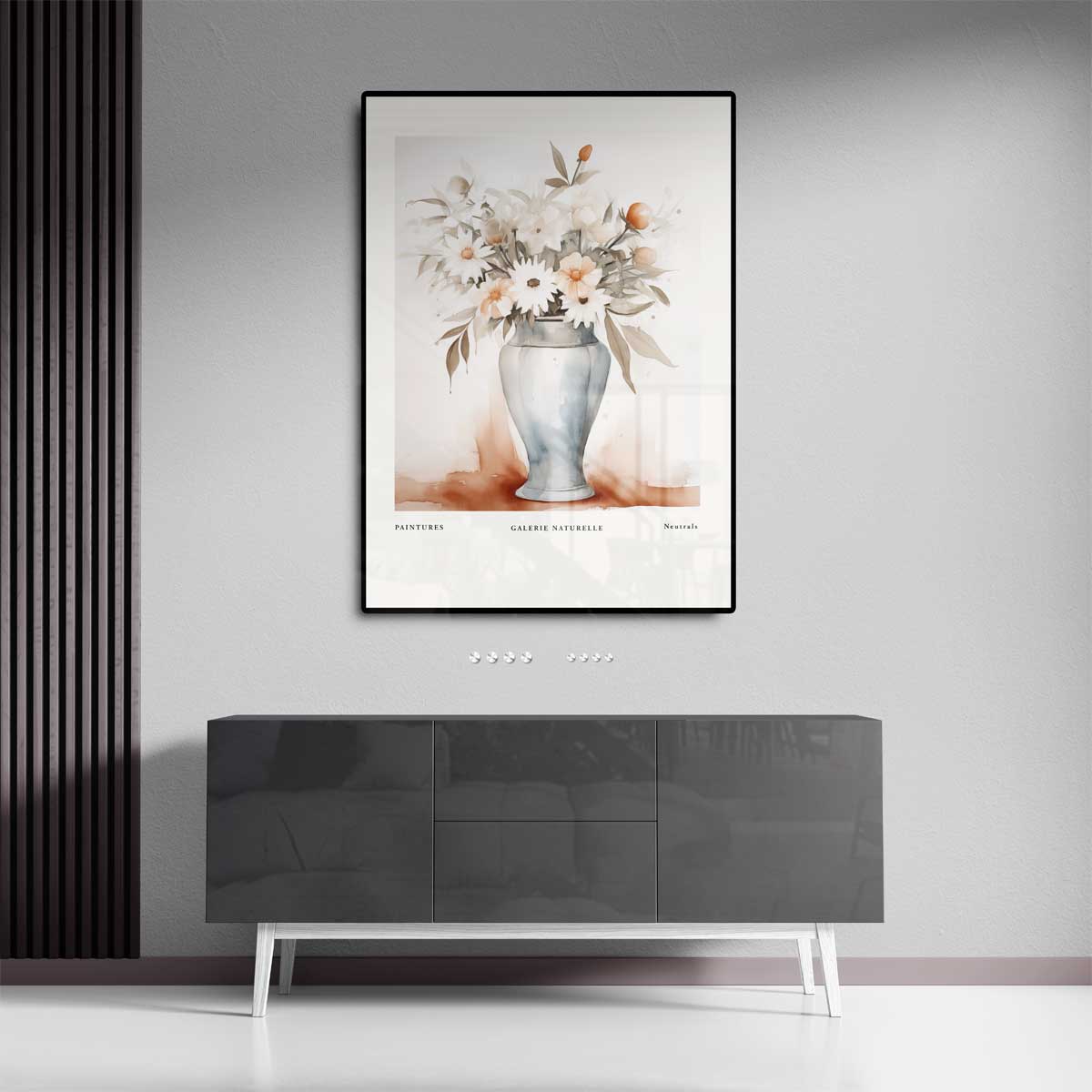 Neutrals Bloemenpracht in Aquarel Kunstwerk-canvas-dibond-plexiglas-wanddecoratie-WallArtistic