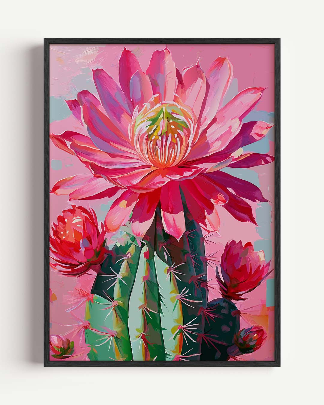 Bloeiende Cactus Kunstposter