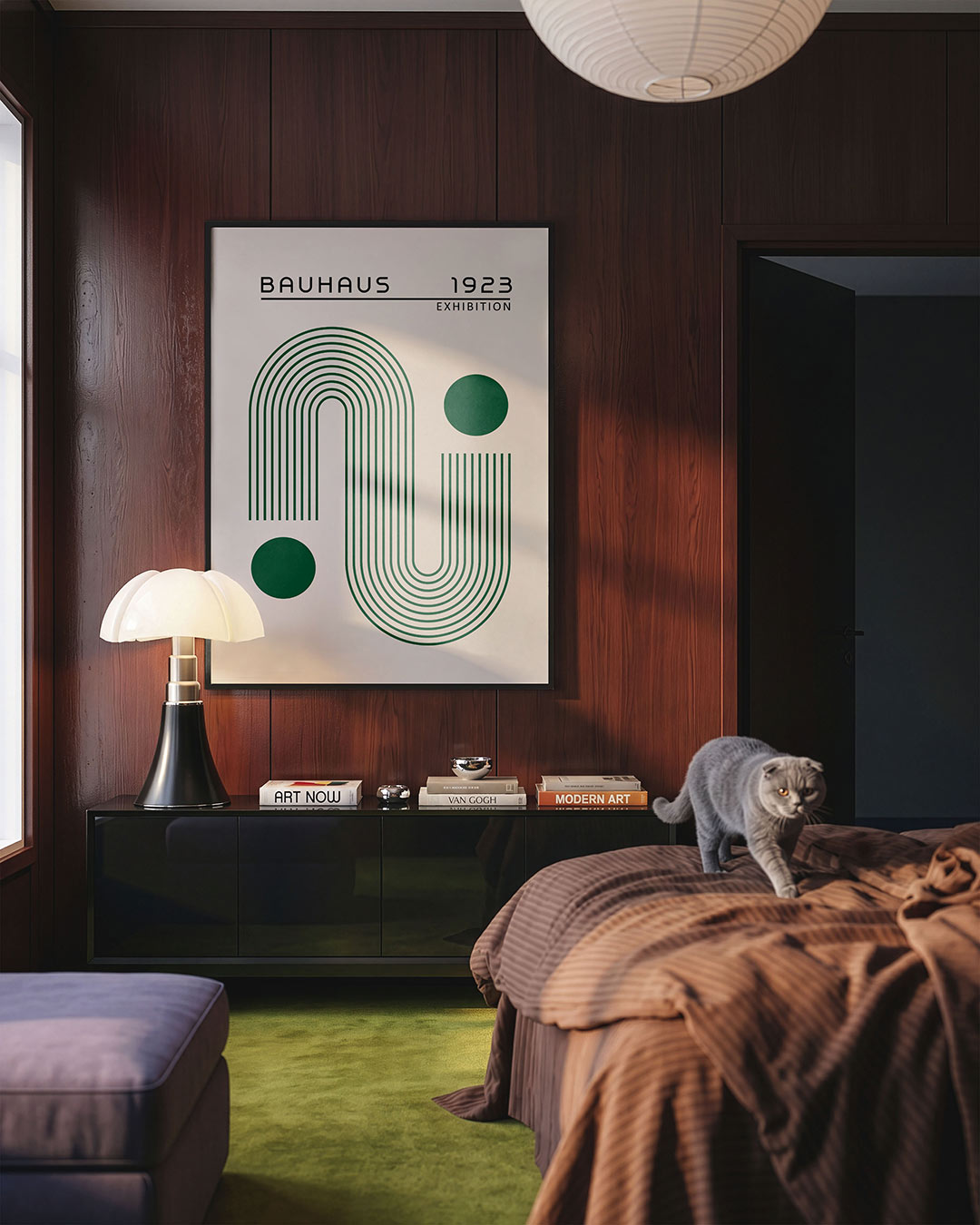 Lijnen en cirkel Poster