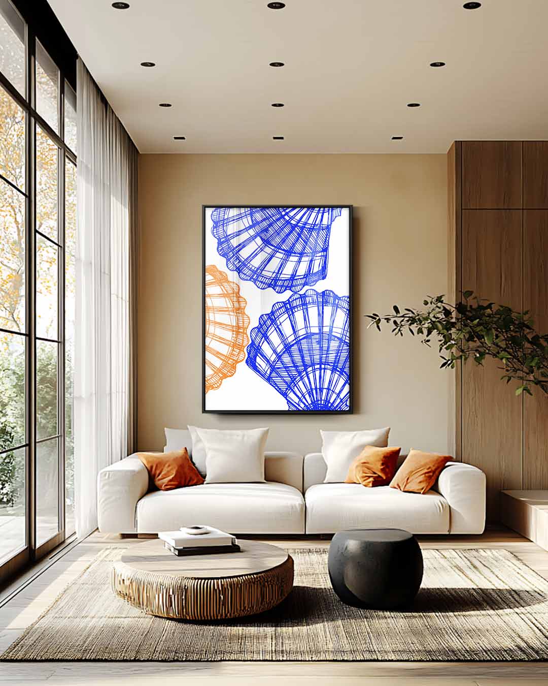 Zomerse Schelppatronen Kunstwerk-canvas-dibond-plexiglas-wanddecoratie-WallArtistic