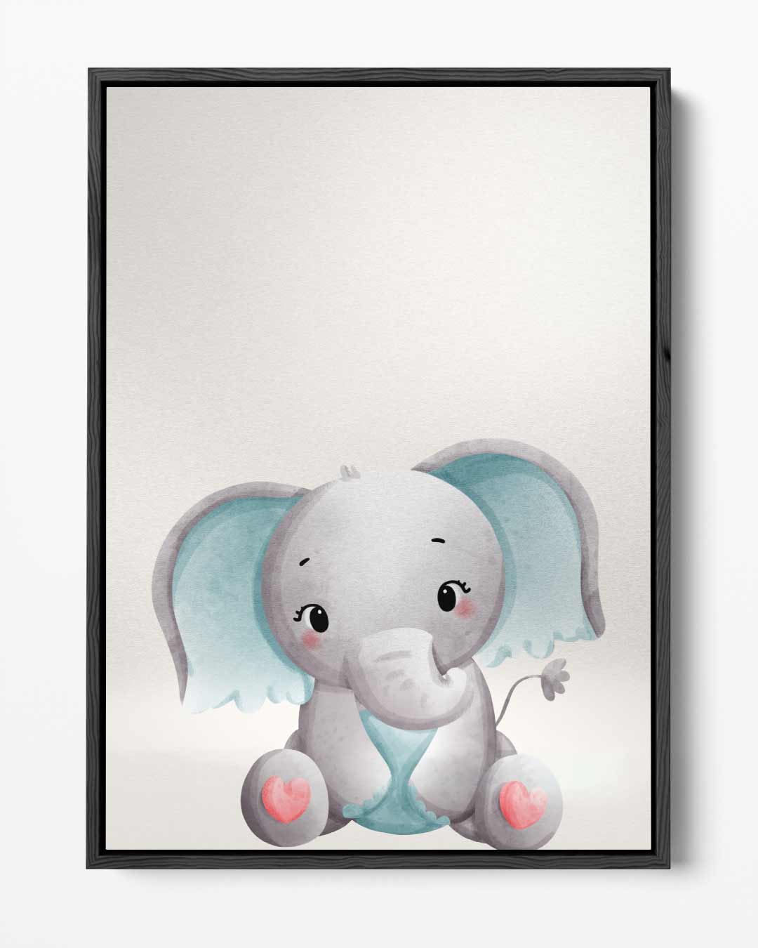 Schattige Baby Olifant Illustratie Kunstwerk-canvas-dibond-plexiglas-wanddecoratie-WallArtistic