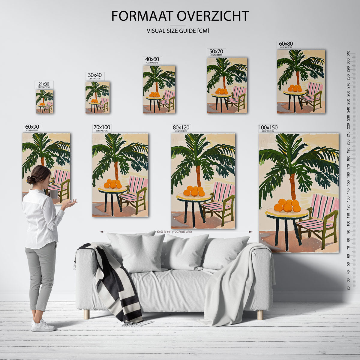 Palmbomen en sinaasappels Poster