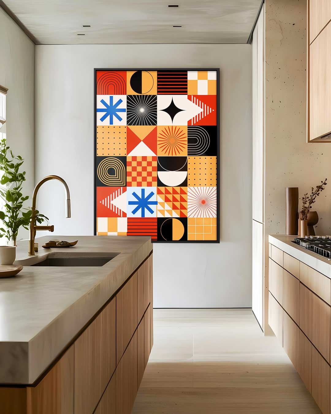 Retro Geometrisch Kunstwerk Kunstwerk-canvas-dibond-plexiglas-wanddecoratie-WallArtistic