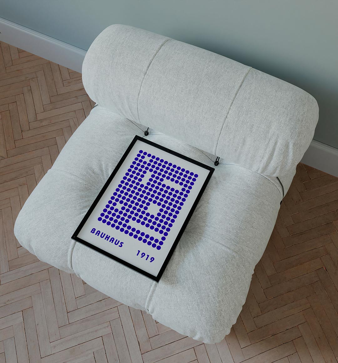 Puntstructuur blauw Poster