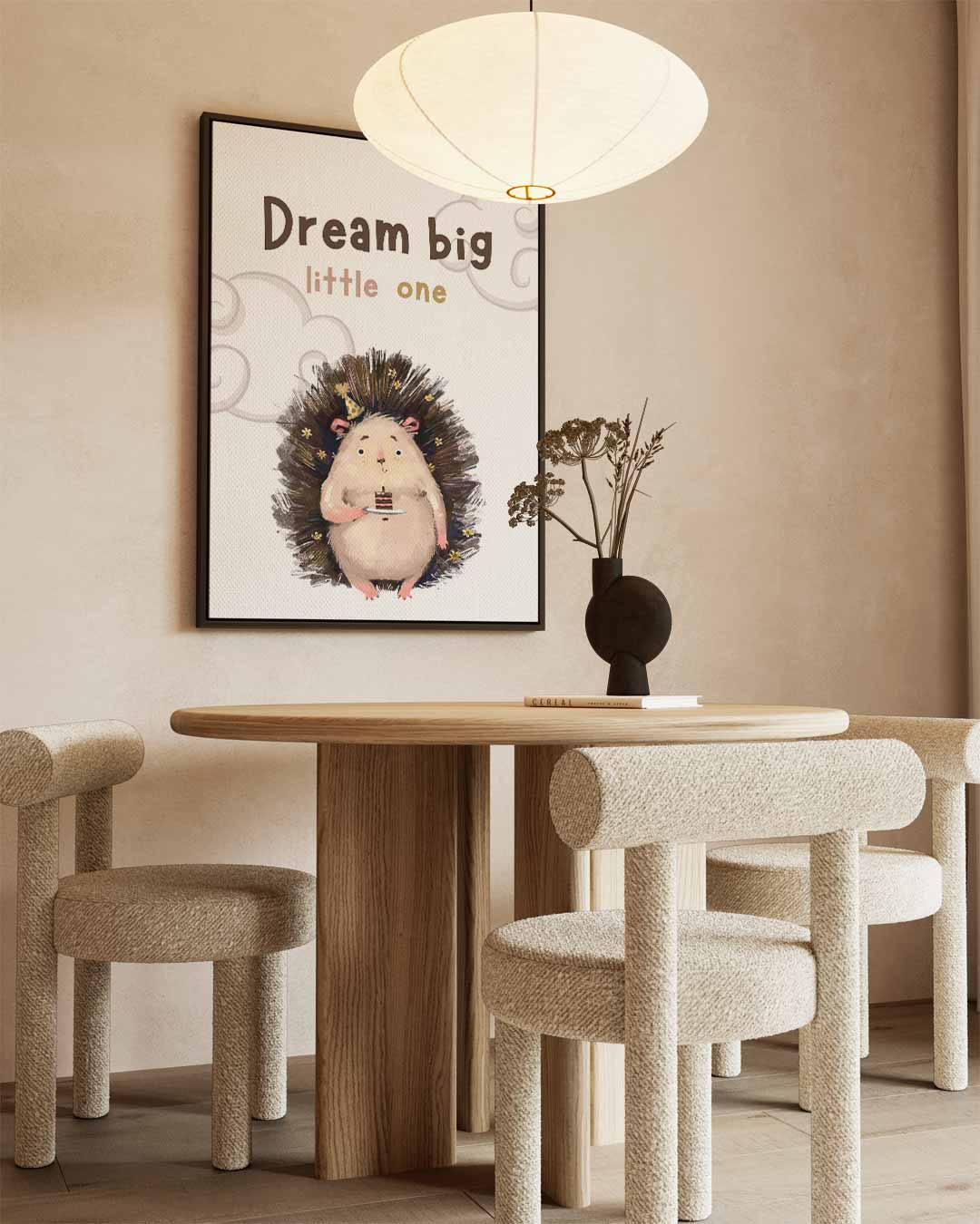 Dromerige Egel Kinderkamerposter Kunstwerk-canvas-dibond-plexiglas-wanddecoratie-WallArtistic