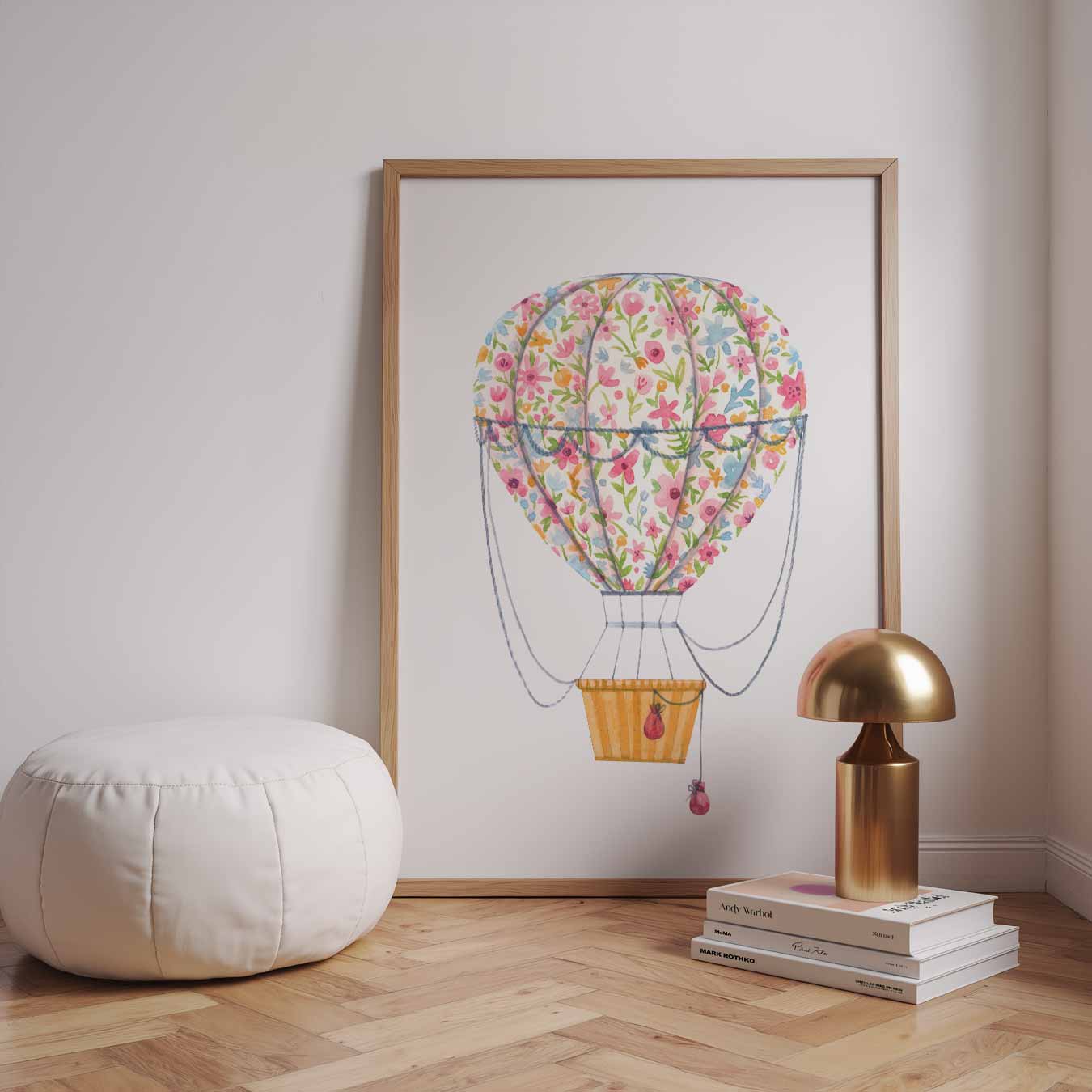 Dromerige Bloemenluchtballon Poster