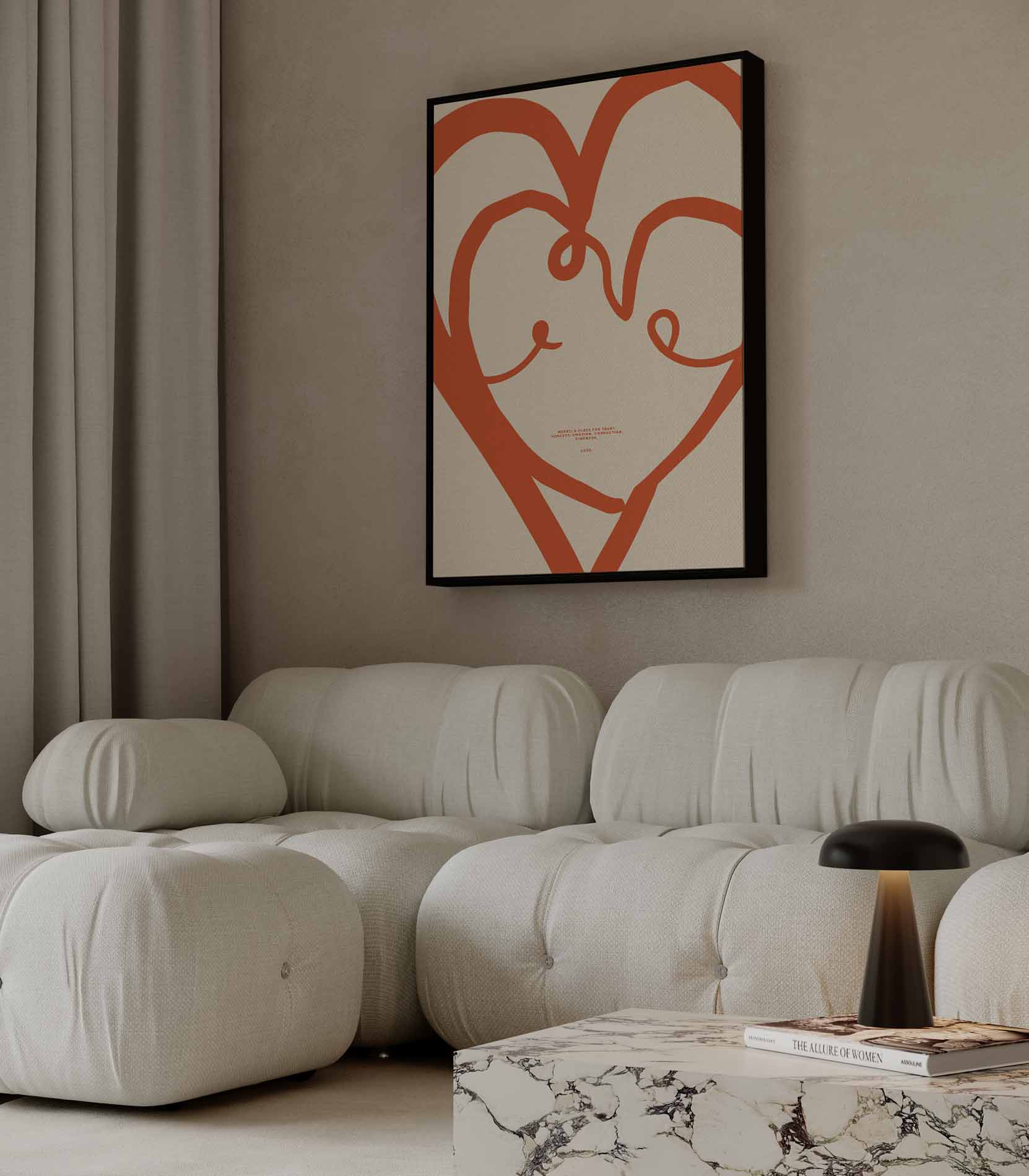 Liefdevolle Lijnen Kunstwerk-canvas-dibond-plexiglas-wanddecoratie-WallArtistic