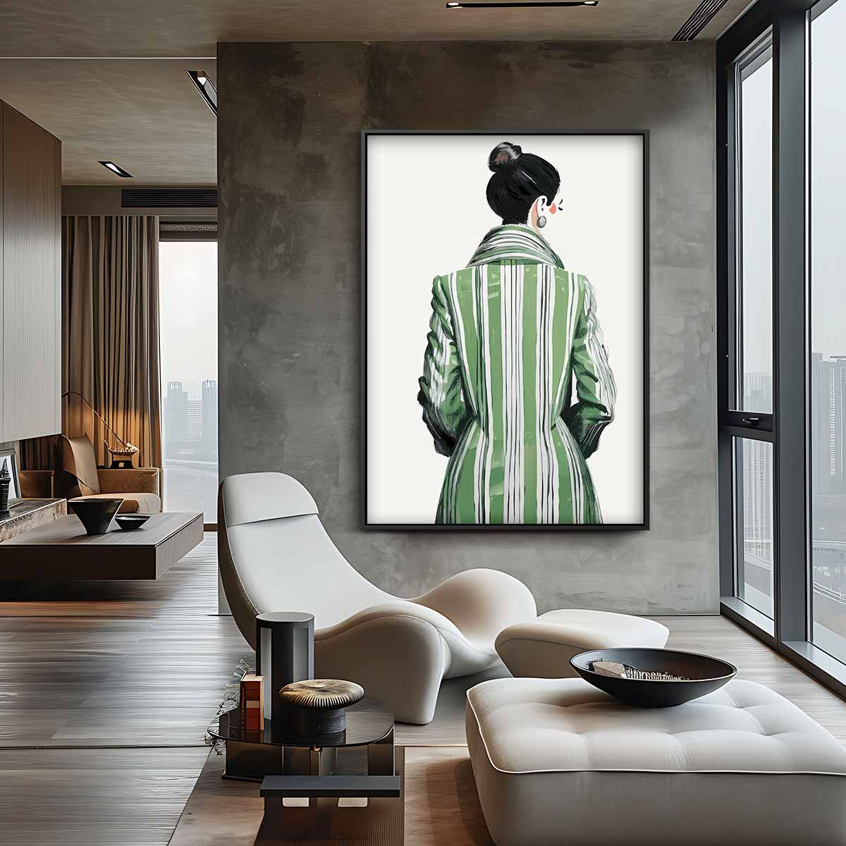 Stijlvolle Strepen Achteraanzicht Kunstwerk-canvas-dibond-plexiglas-wanddecoratie-WallArtistic
