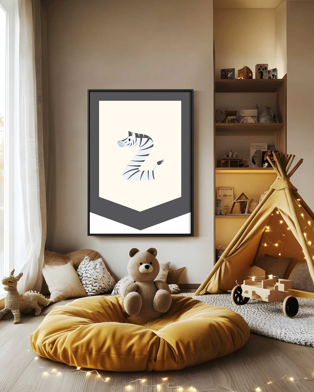 Zebra Alfabet Kunstwerk Kunstwerk-canvas-dibond-plexiglas-wanddecoratie-WallArtistic