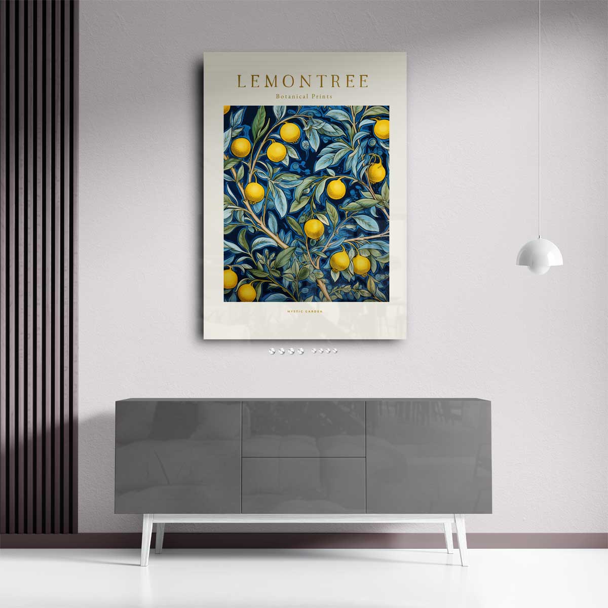 Botanische Citroenprint Kunstwerk-canvas-dibond-plexiglas-wanddecoratie-WallArtistic