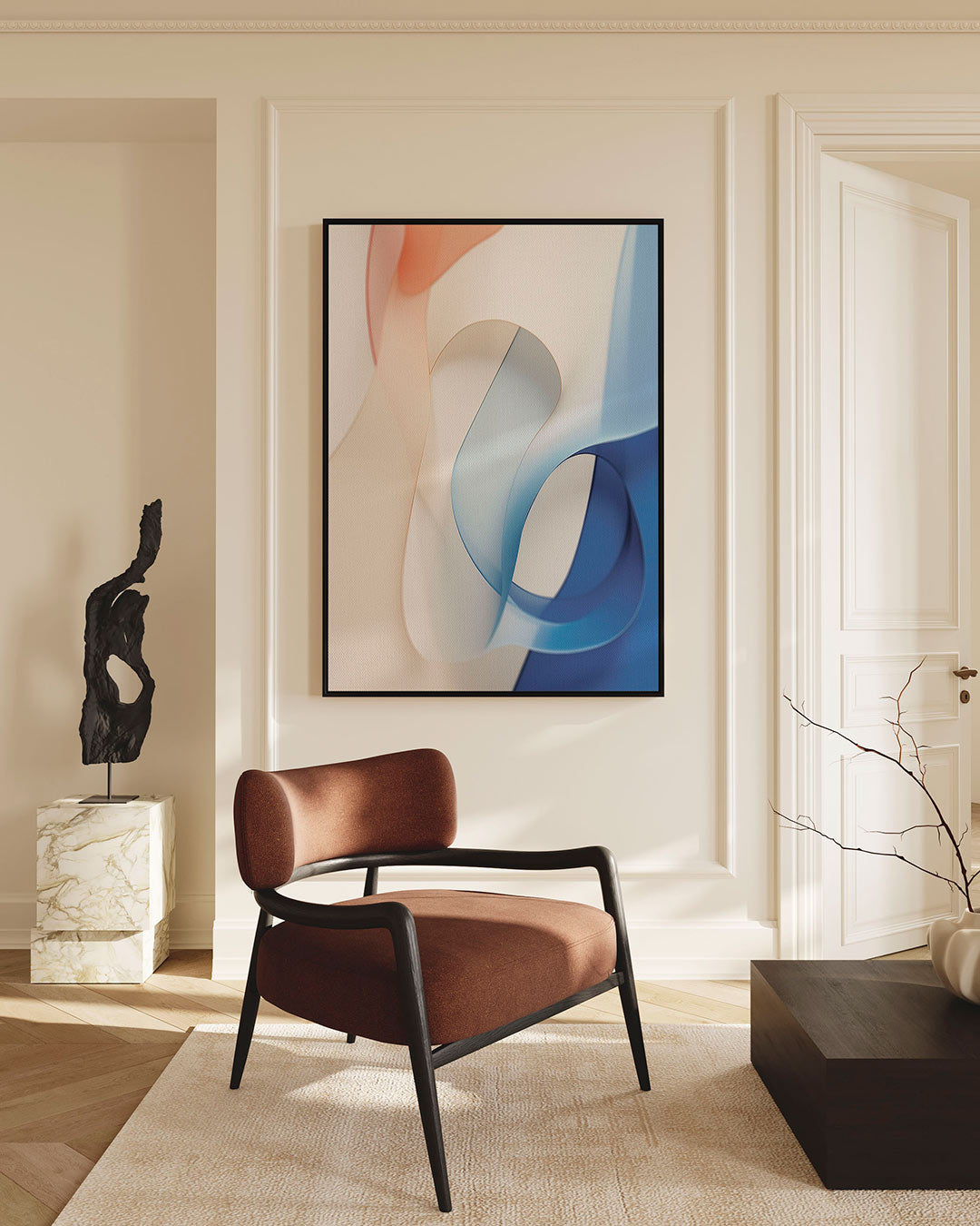 Vloeiende kleurencompositie Kunstwerk