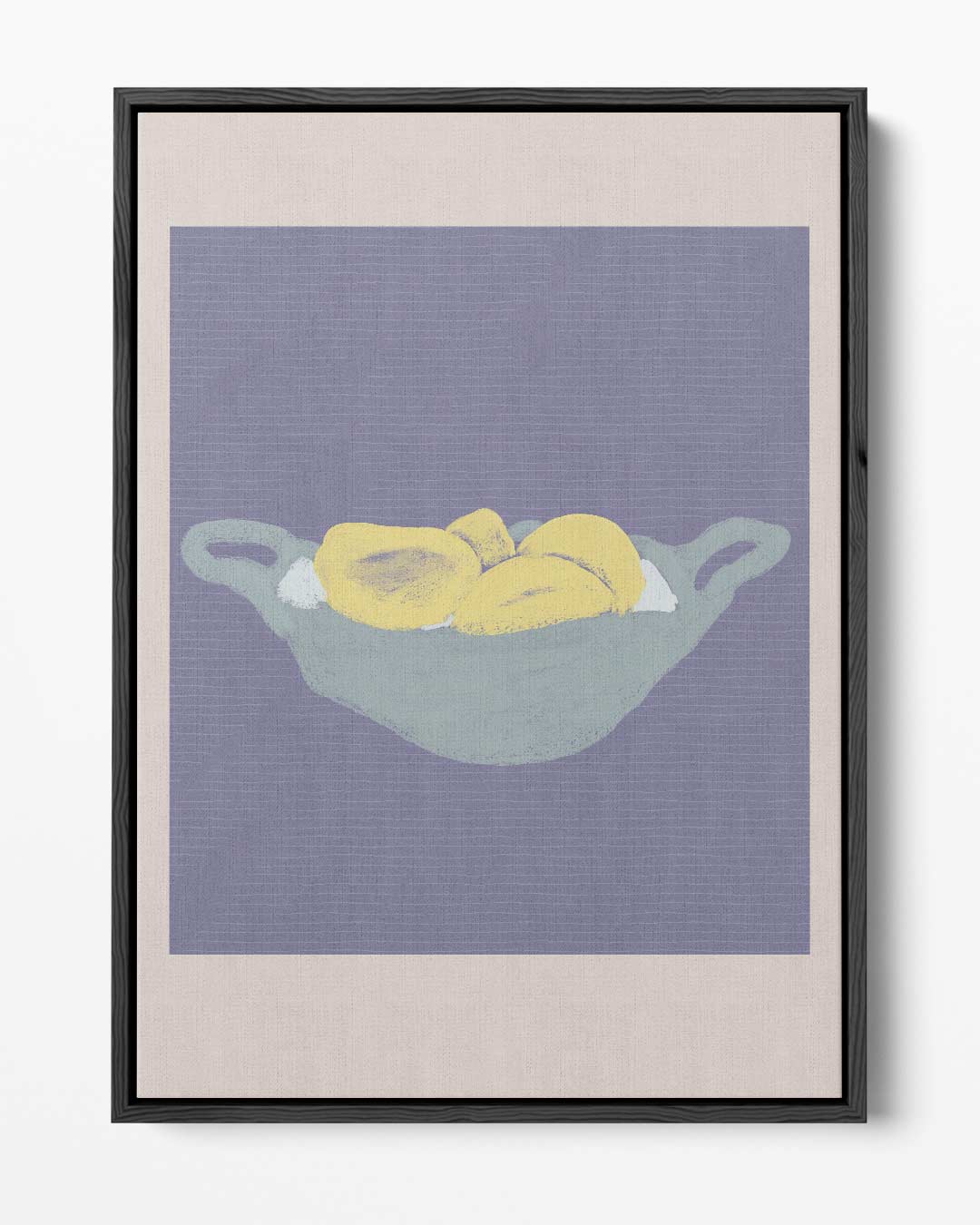 Zonnige Bananen in Blauwe Schaal Kunstwerk-canvas-dibond-plexiglas-wanddecoratie-WallArtistic