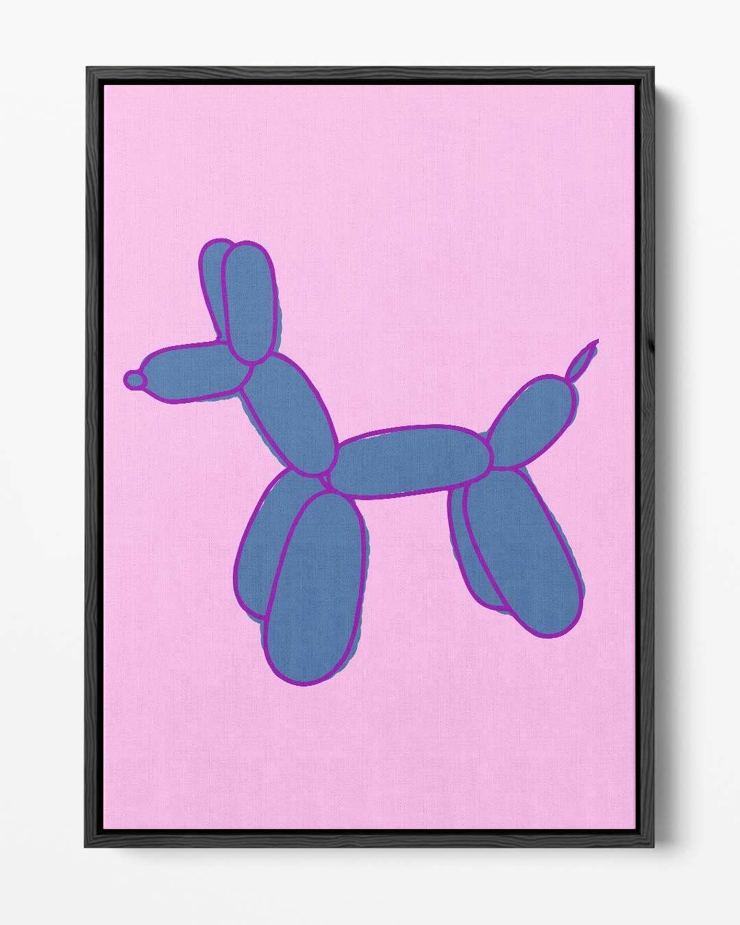Vrolijke Ballonhond in Blauw Kunstwerk-canvas-dibond-plexiglas-wanddecoratie-WallArtistic