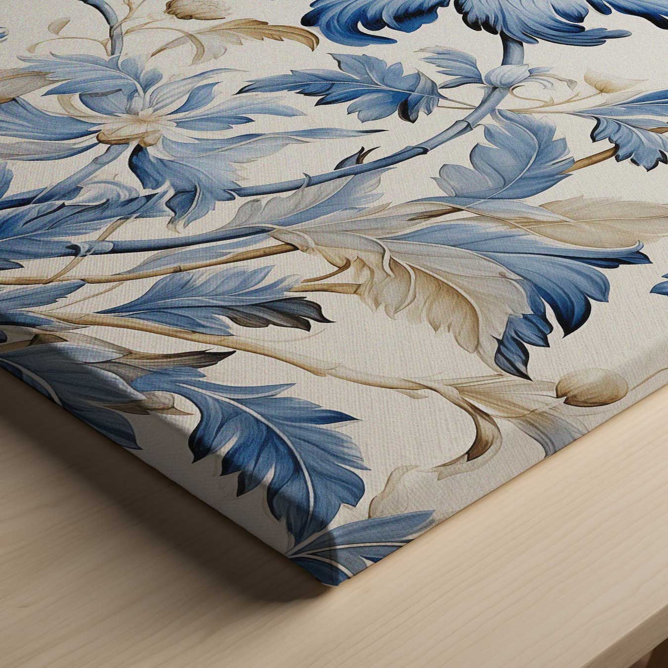 Blauwe Bloemendroom Kunstwerk-canvas-dibond-plexiglas-wanddecoratie-WallArtistic